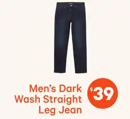 Joe Fresh Men's Dark Wash Straight Leg Jean offer
