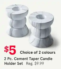 Kitchen Stuff Plus 2 Pc. Cement Taper Candle Holder Set offer