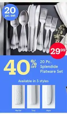 Kitchen Stuff Plus 20 Pc. Splendide Flatware Set offer