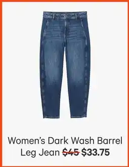 Joe Fresh Women's Dark Wash Barrel Leg Jean offer