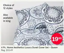 Kitchen Stuff Plus 4 Pc. Home Aesthetics Luxury Duvet Cover Set - Queen offer