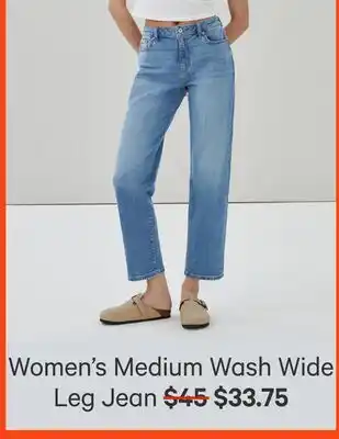 Joe Fresh Women's Medium Wash WideLeg Jean offer