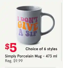 Kitchen Stuff Plus Simply Porcelain Mug offer