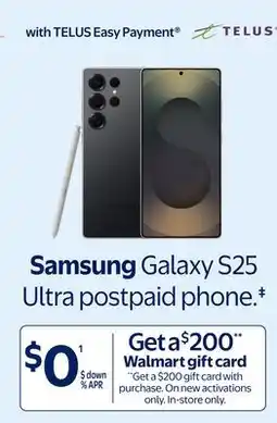 Walmart Samsung Galaxy S25 Ultra postpaid phone‡ offer