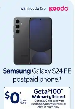 Walmart Samsung Galaxy S24 FE postpaid phone‡ offer