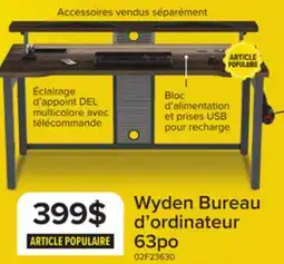 Leon's Wyden Bureau d'ordinateur – brun rustique offer