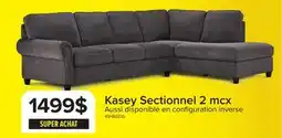 Leon's Kasey Sectionnel 2 mcx avec fauteuil allongé à gauche - gris offer