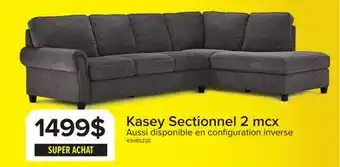 Leon's Kasey Sectionnel 2 mcx avec fauteuil allongé à gauche - gris offer