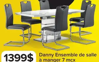 Leon's Danny Salle à manger 7 mcx avec rallonge – blanc et gris foncé offer