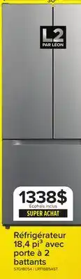 Leon's L2 Réfrigérateur 18,4 pi³ avec porte à 2 battants acier inoxydable LRF18B5AST offer