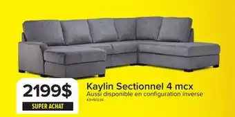 Leon's Kaylin Sectionnel 4 mcx avec fauteuil allongé à droite - gris offer