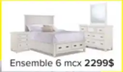 Leon's Charleston Chambre à coucher avec rangement 6 mcx grand - blanc colombe offer