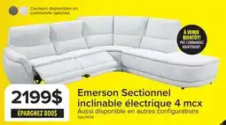 Leon's Emerson Sectionnel inclinable électrique 4 mcx avec fauteuil allongé à droite – gris pâle offer