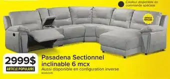 Leon's Pasadena Sectionnel inclinable 6 mcx avec fauteuil allongé à droite - gris pâle offer