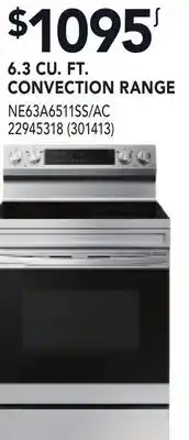 RONA 6.3 CU. FT. CONVECTION RANGE offer