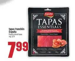 Marché Adonis Tapas tranchés Espuña | Espuña sliced tapas offer