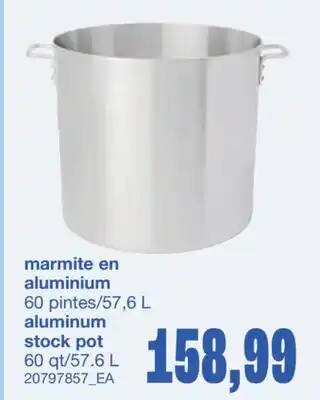 Wholesale Club MARMITE EN ALUMINIUM, 60 PINTES/57,6 L offer