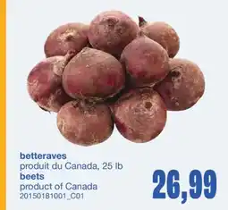 Wholesale Club BETTERAVES, 25 LB offer