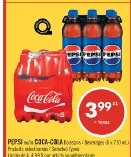 Pharmaprix PEPSI or COCA-COLA Beverages offer