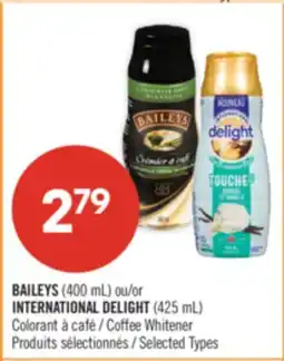 Pharmaprix BAILEYS (400 mL) or INTERNATIONAL DELIGHT (425 mL) Coffee Whitener offer