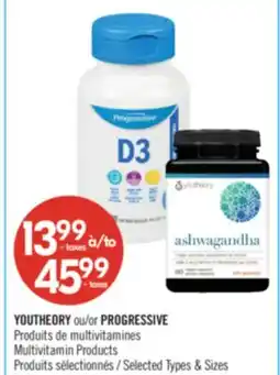Pharmaprix YOUTHEORY or PROGRESSIVE Multivitamins Products offer