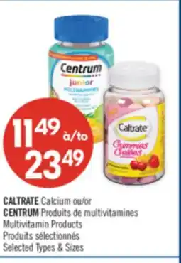 Pharmaprix CALTRATE Calcium or CENTRUM Multivitamin Products offer