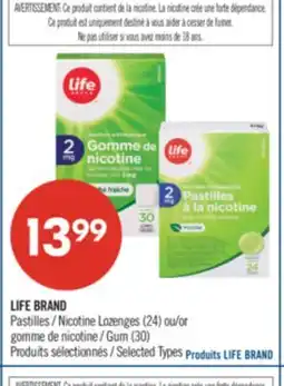 Pharmaprix LIFE BRAND Nicotine Lozenges (24) or Gum (30) offer