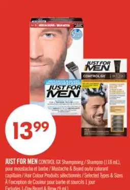 Pharmaprix JUST FOR MEN CONTROL GX Shampoo (118 mL) Mustache & Beard Hair Colour offer