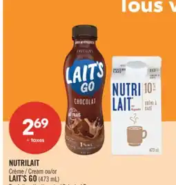 Pharmaprix NUTRILAIT Cream or LAIT'S GO (473 mL) offer