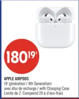 Pharmaprix APPLE AIRPODS (4th Generation) with Charging Case offer