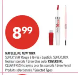 Pharmaprix MAYBELLINE NEW YORK SUPER STAY Lipstick, SUPERLOCK Brow Glue or COVERGIRL FRESH Brow Pencil offer
