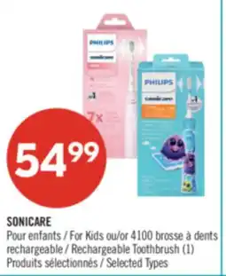 Pharmaprix SONICARE For Kids or 4100 Rechargeable Toothbrush (1) offer