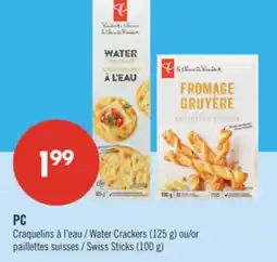 Pharmaprix PC Water Crackers (125 g) Swiss Sticks (100 g) offer