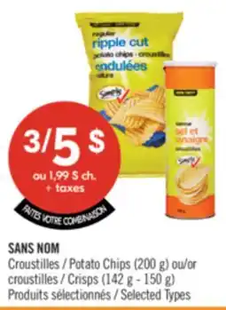 Pharmaprix NO NAME Potato Chips (200 g) or Crisps (142 g - 150 g) offer