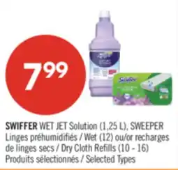 Pharmaprix SWIFFER WET JET Solution (1,25 L), SWEEPER Wet (12) or Dry Cloth Refills (10 - 16) offer