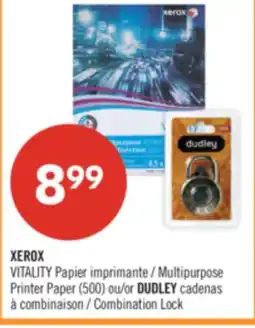Pharmaprix XEROX VITALITY Multipurpose Printer Paper (500) or DUDLEY cadenas Combination Lock offer