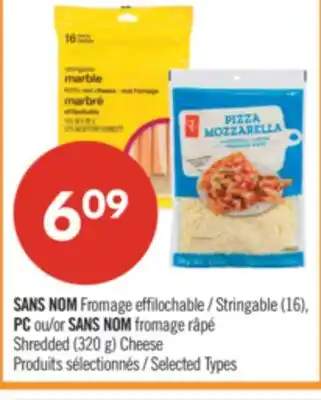Pharmaprix PC or NO NAME fromage râpé Shredded (320 g) Cheese offer