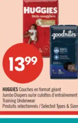Pharmaprix HUGGIES Couches Jumbo Diapers or Training Underwear offer