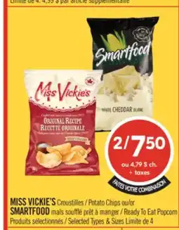 Pharmaprix MISS VICKIE'S Potato Chips or SMARTFOOD Ready To Eat Popcorn offer