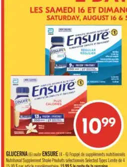 Pharmaprix GLUCERNA (6) or ENSURE (4-6) Nutritional Supplement Shake offer