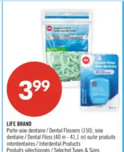 Pharmaprix LIFE BRAND Dental Flossers (150), Dental Floss (40 m - 41.1 m) or Interdental Products offer