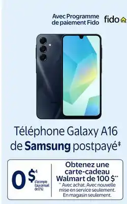Walmart Téléphone Galaxy A16 de Samsung postpayé‡ offer