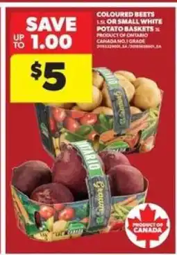 Real Canadian Superstore Coloured Beets or Small White Potato Baskets offer