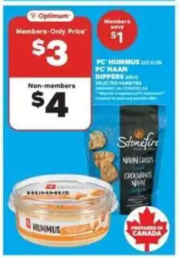 Real Canadian Superstore PC Hummus or PC Naan Dippers offer