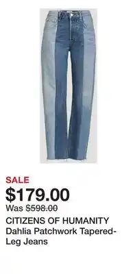 Holt Renfrew CITIZENS OF HUMANITY Dahlia Patchwork Tapered-Leg Jeans offer