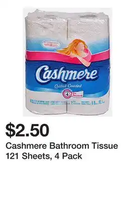 Dollarama Cashmere Bathroom Tissue 121 Sheets, 4 Pack offer