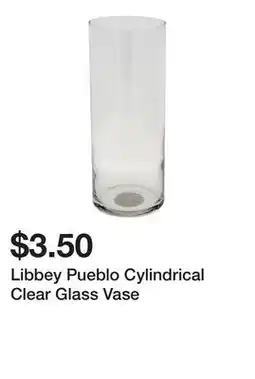 Dollarama Libbey Pueblo Cylindrical Clear Glass Vase offer