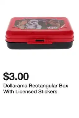 Dollarama Dollarama Rectangular Box With Licensed Stickers offer
