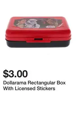 Dollarama Dollarama Rectangular Box With Licensed Stickers offer