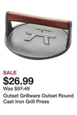 TSC Stores Outset Grillware Outset Round Cast Iron Grill Press offer